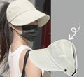 Women's Summer Empty Cap, Quick Dry Outdoor Visor, Thin Sunscreen Hat, Upgrade Style with Mask Holder.