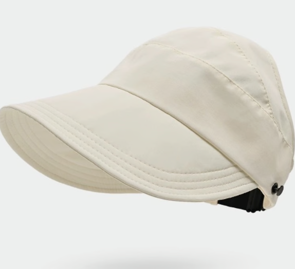 Women's Summer Empty Cap, Quick Dry Outdoor Visor, Thin Sunscreen Hat, Upgrade Style with Mask Holder.