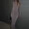 Tossy Pleated Fashion Patchwork Maxi Dress, Women's High Waist Long Sleeve Solid Slim Party Dress Summer Style