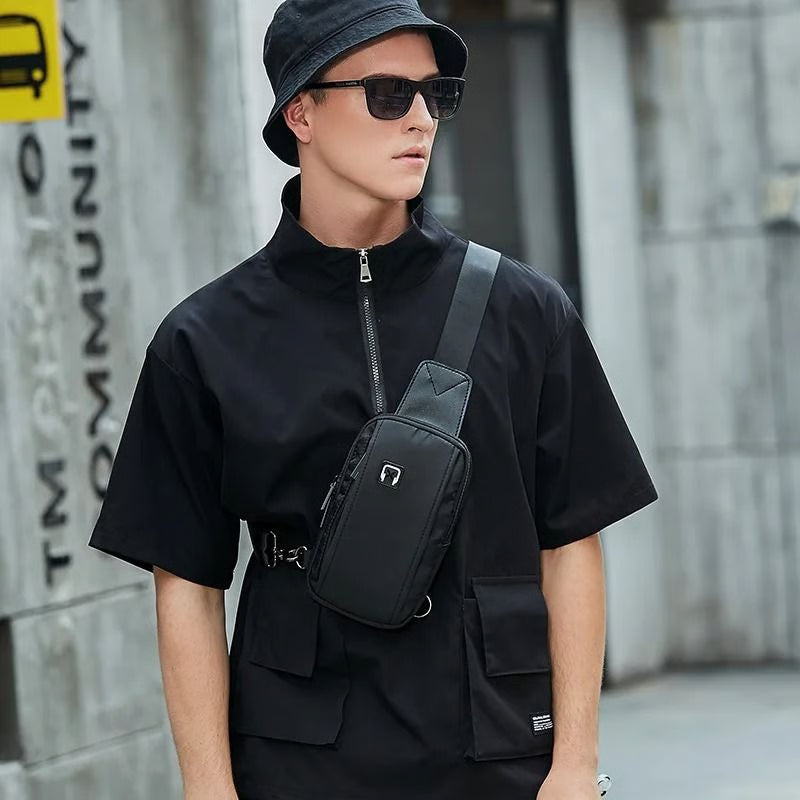 Mens Japanese Oxford Cloth Chest Crossbody Bag