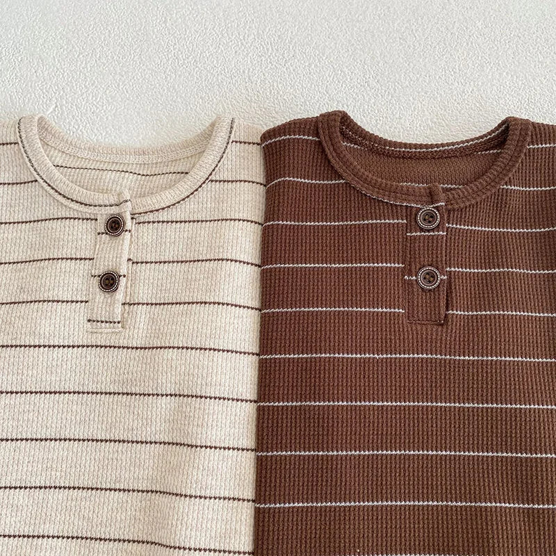 Adorable Summer Baby Clothing Set, 2PCS Striped Tee and Bloomer Outfit for Infant Girls, Toddler Boys