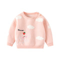 Autumn Winter Kids Sweaters Cartoon, Elephant Cloud Jacquard Pullover, Soft Toddlers Baby Tops Knitwears for Children