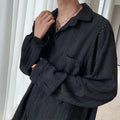 Men's Luxury Niche Shirt, Hollow Design Tweed Jacket, Trendy Loose Fit Long Sleeve Casual Vest